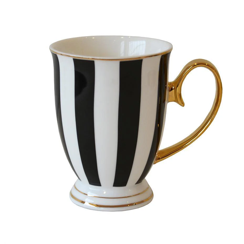 Bombay Duck Monte Carlo Stripy Mug - Black and White