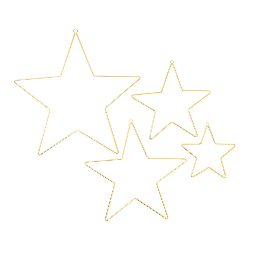 Bombay Duck Wire Stars Gold - Set of 4 - Image 2