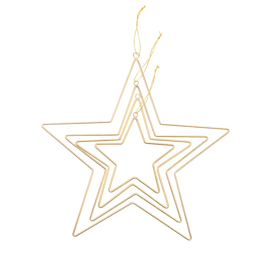 Bombay Duck Wire Stars Gold - Set of 4 - Image 3