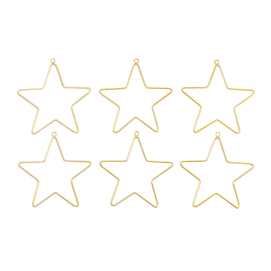 Bombay Duck Wire Stars Gold - Set of 6 - Image 2