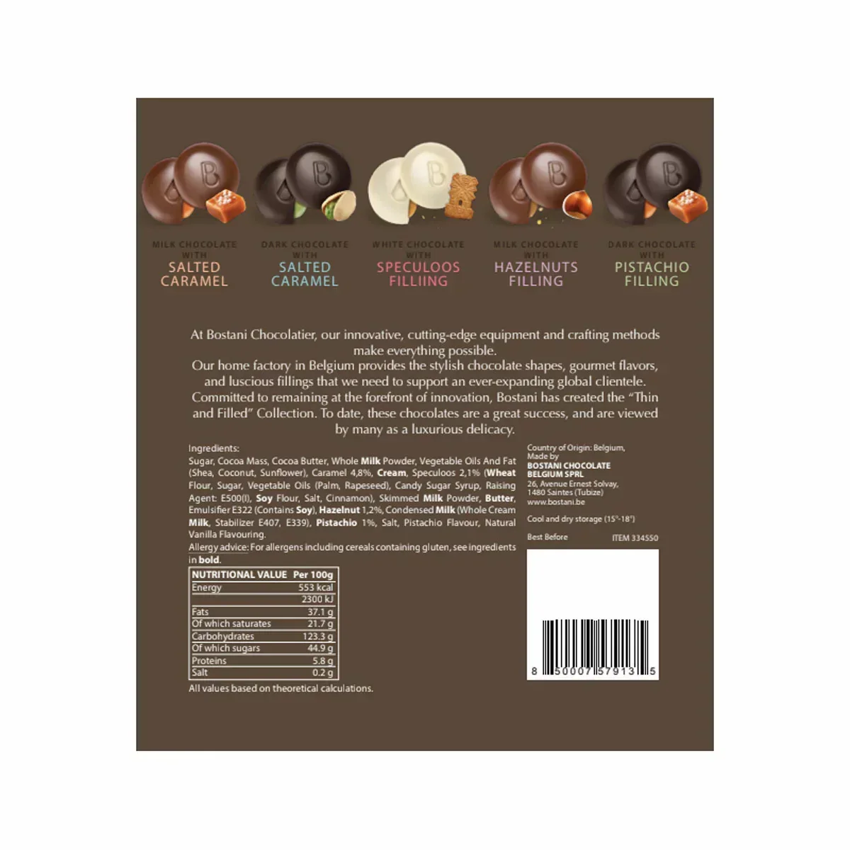 Bostani Belgian Chocolate Thins (500g) - Image 3
