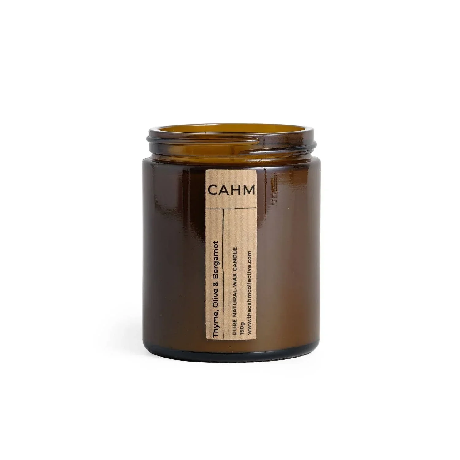 CAHM Thyme, Olive & Bergamot Candle - Amber Jar - Image 2