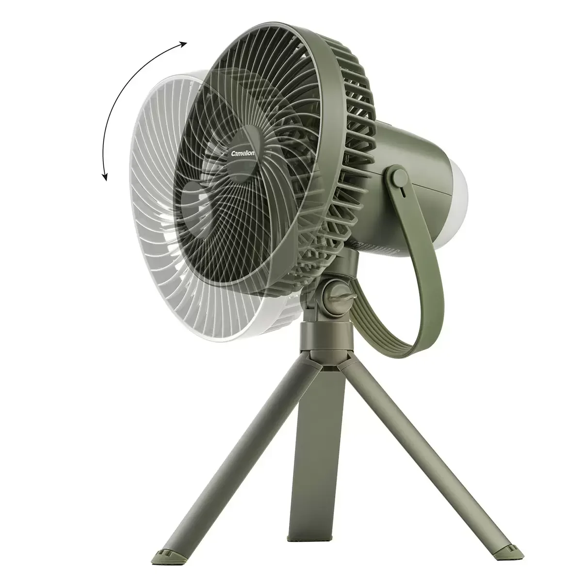 Camelion Rechargeable Camping Fan With LED Light - Green - Image 4
