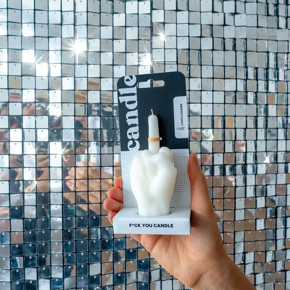 CandleHand Small Gesture Candle Middle Finger - White - Image 3
