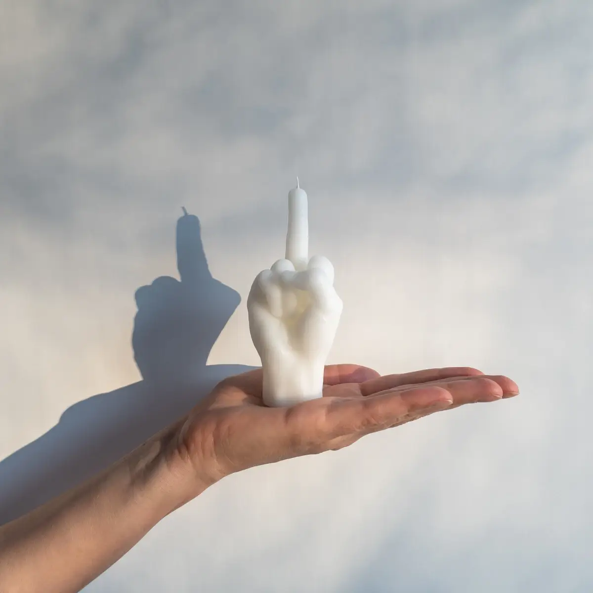 CandleHand Small Gesture Candle Middle Finger - White - Image 4