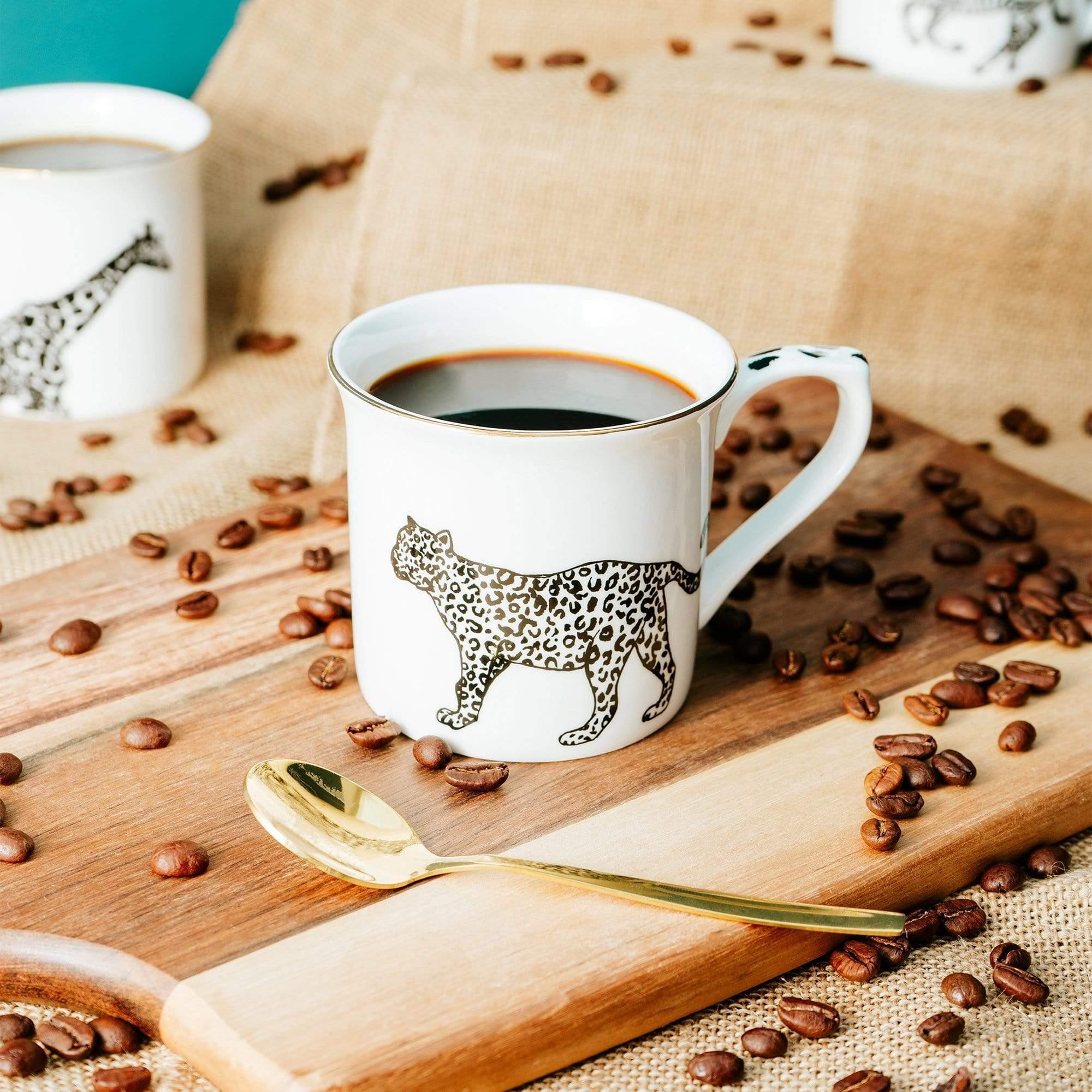 Candlelight Cheetah Mug with Gold Rim - Image 5