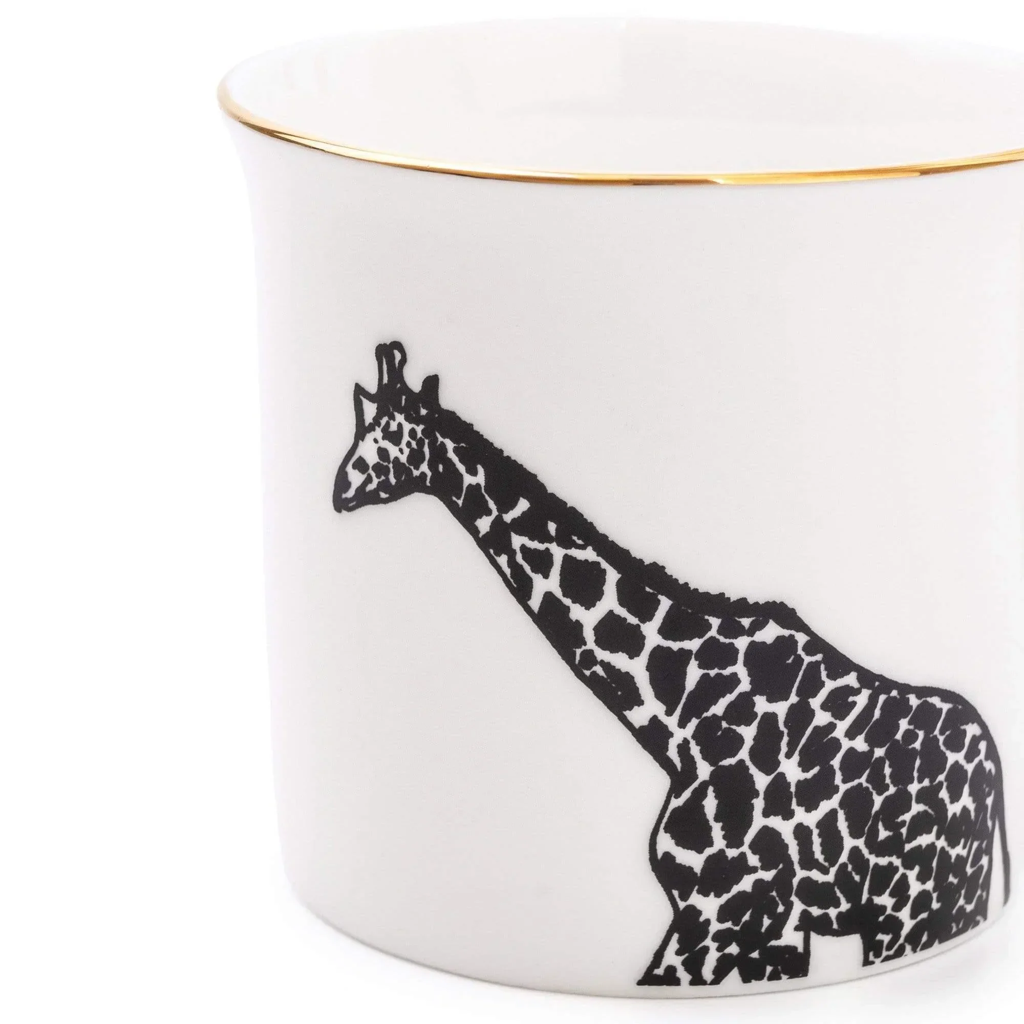 Candlelight Giraffe Mug with Gold Rim - Image 3