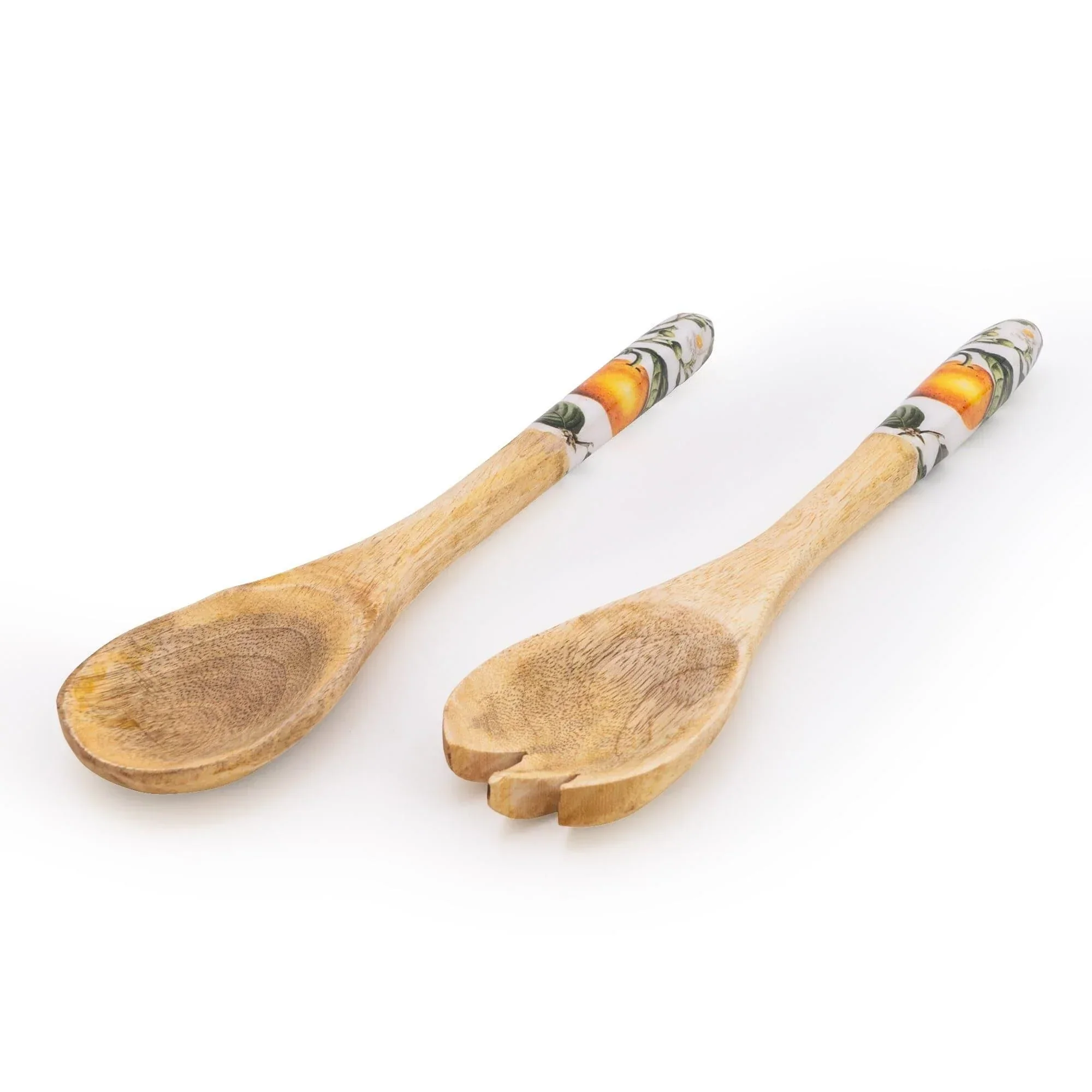 Candlelight Handcrafted Orange Blossom Set of 2 Wooden Fork Spoon - Image 2