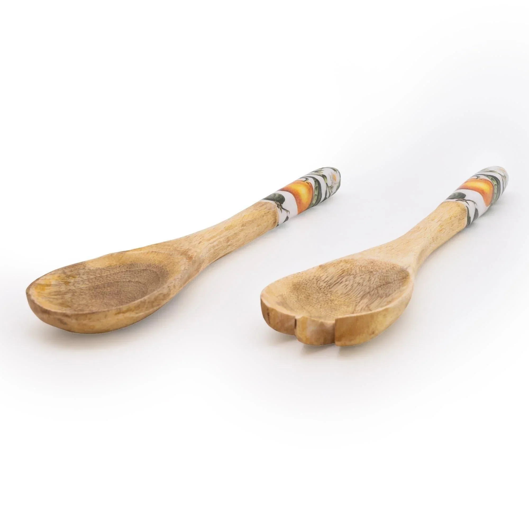 Candlelight Handcrafted Orange Blossom Set of 2 Wooden Fork Spoon - Image 3
