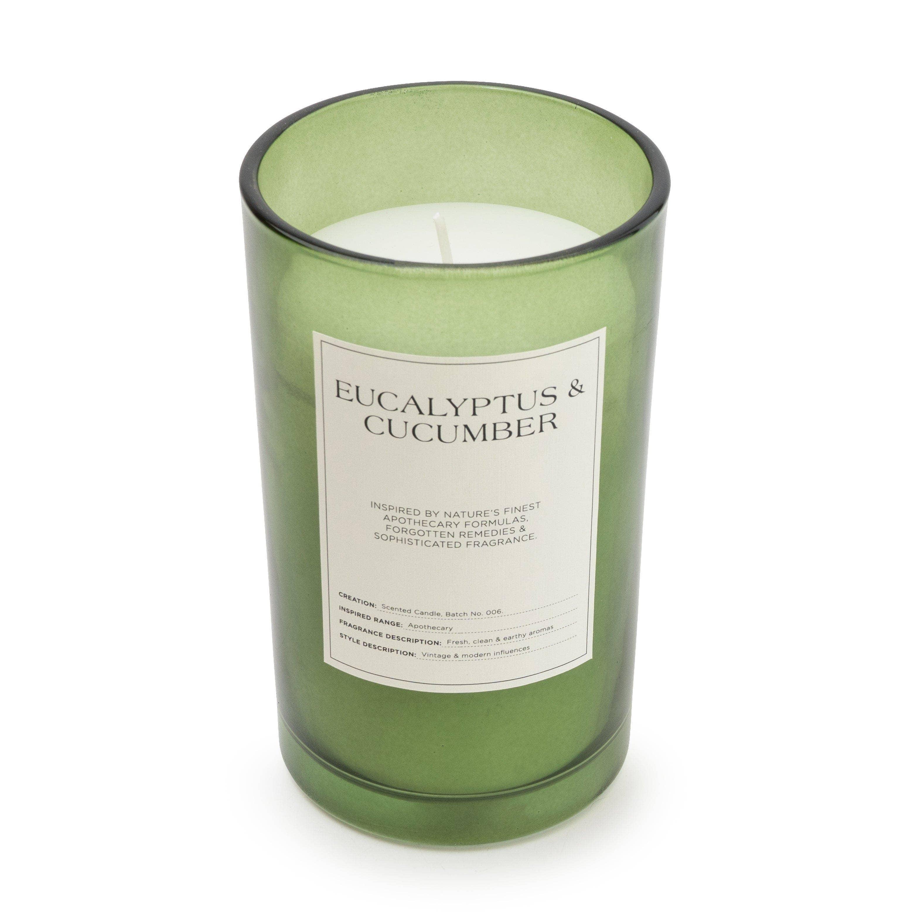 Candlelight Apothecary Eucalyptus & Cucumber Large Glass Jar Candle - Image 2