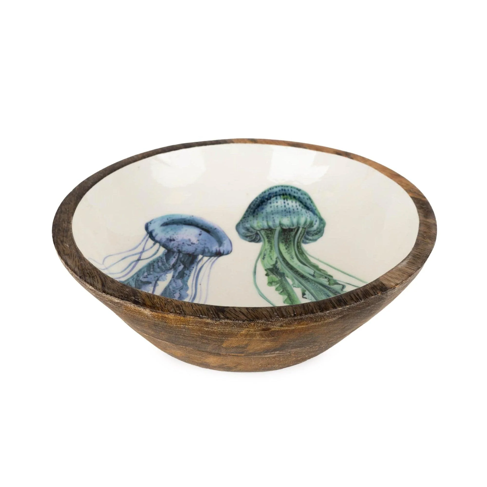Candlelight Large Mango Wood Bowl - Jellyfish (25cm)