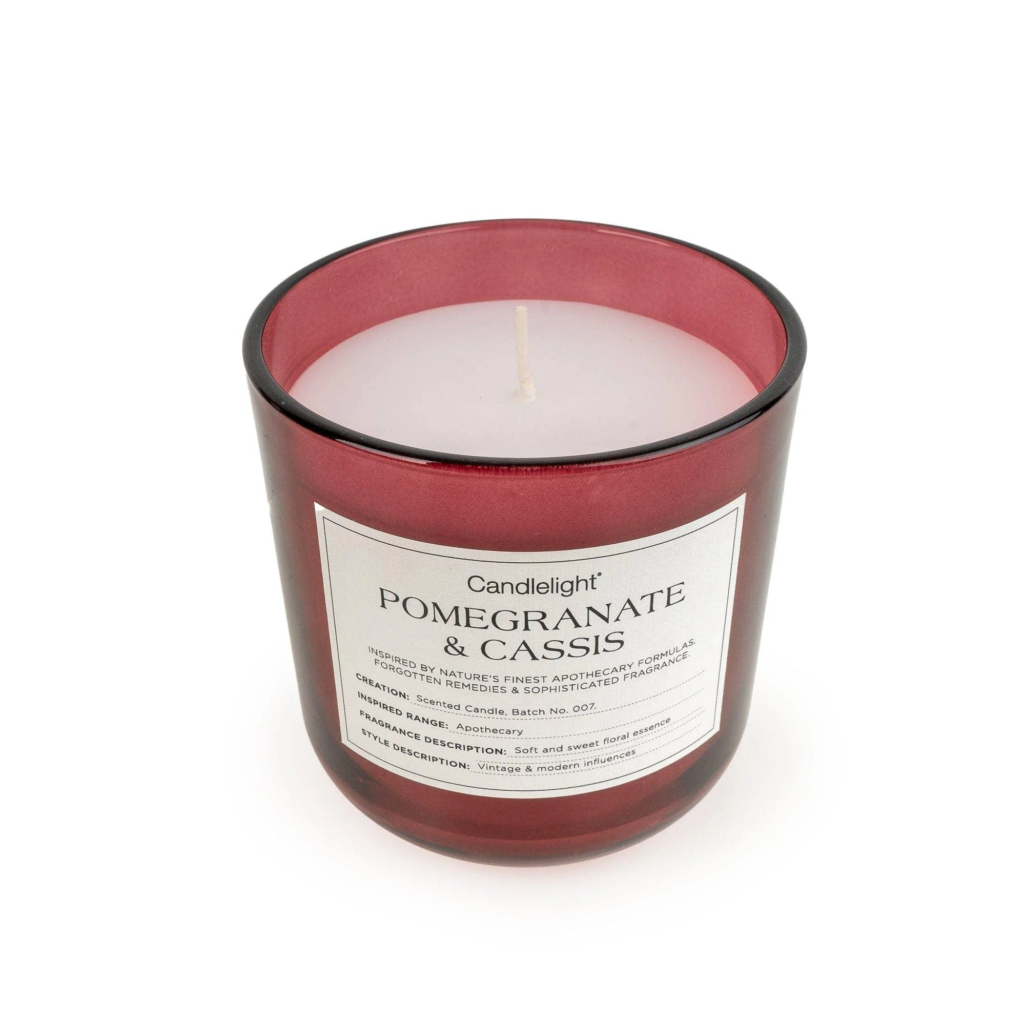 Candlelight Medium Glass Jar Candle - Apothecary Pomegranate and Cassis - Image 3