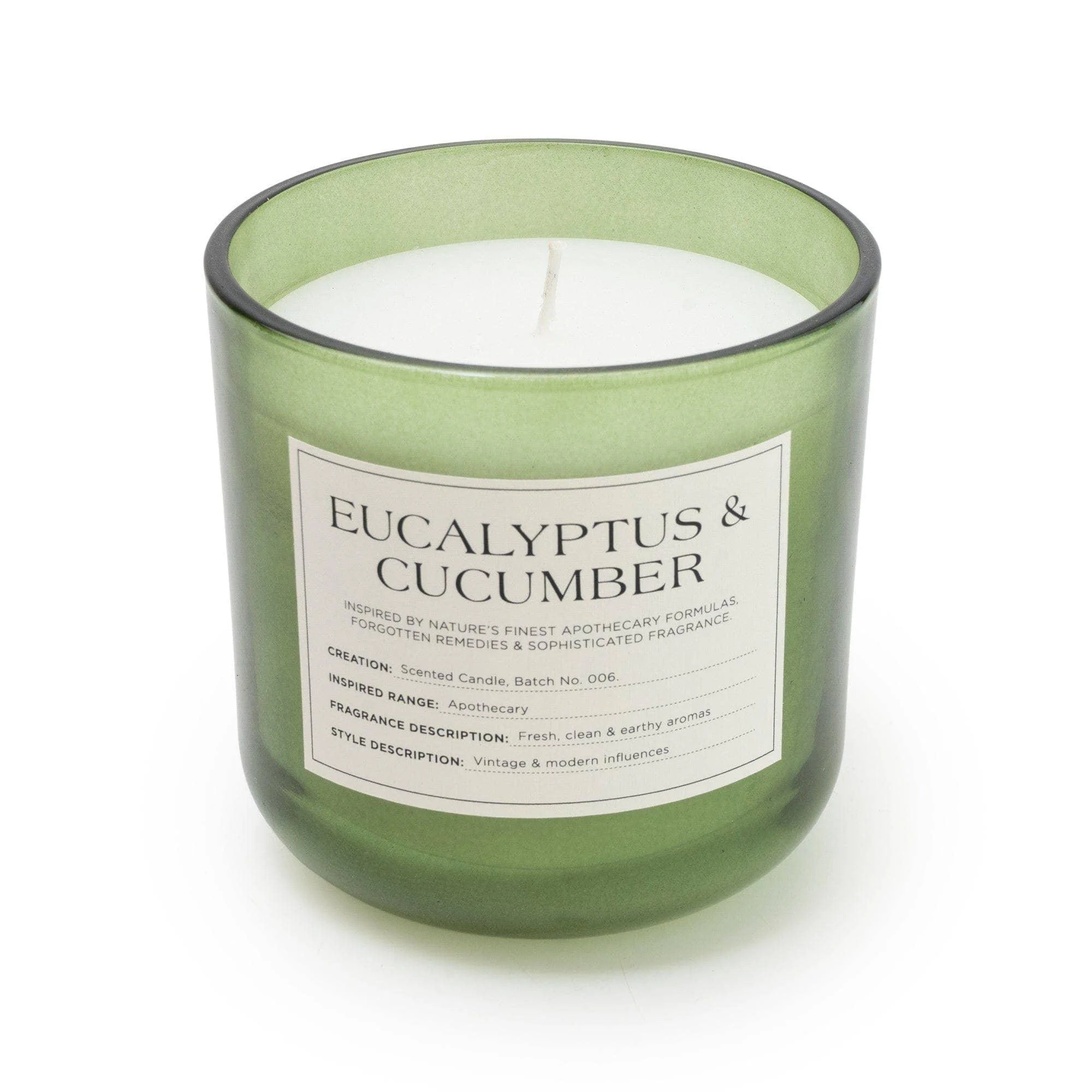 Candlelight Medium Glass Jar with Cork Lid Eucalyptus & Cucumber - Image 3