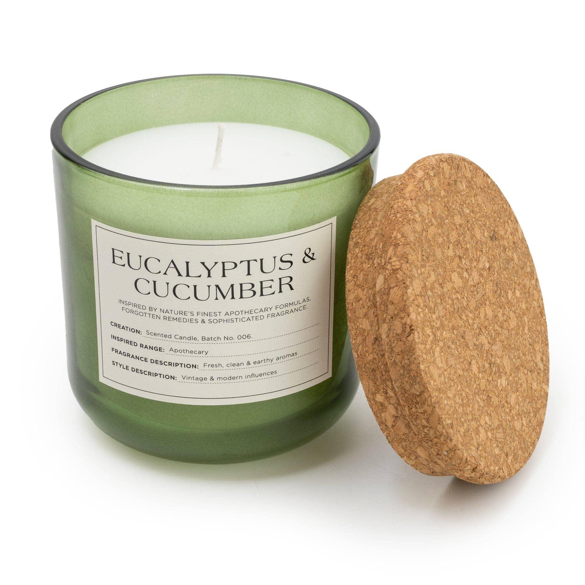 Candlelight Medium Glass Jar with Cork Lid Eucalyptus & Cucumber - Image 4