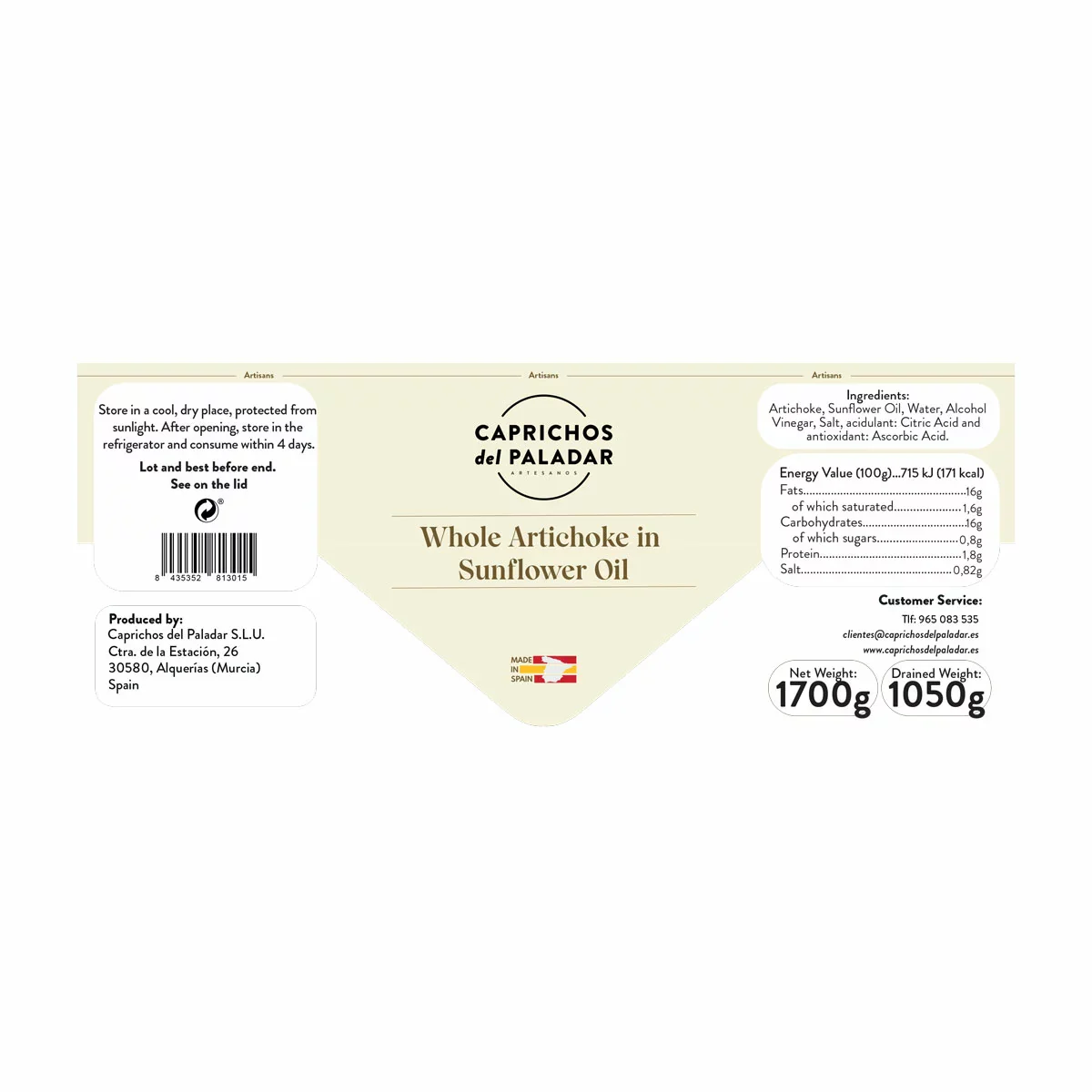 Caprichos Del Paladar Long Stem Whole Artichokes (1.7kg) - Image 2