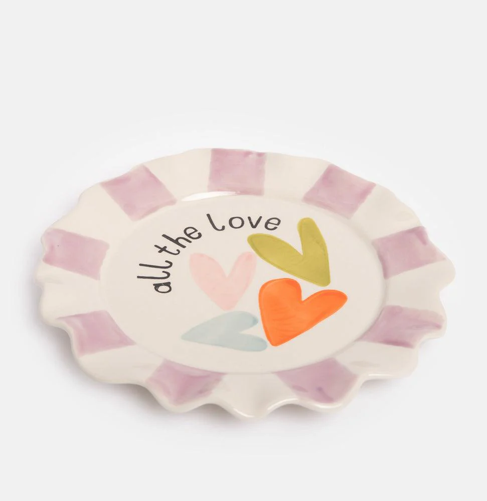 Caroline Gardner All The Love Multi Hearts Ceramic Plate (21.5cm) - Image 2