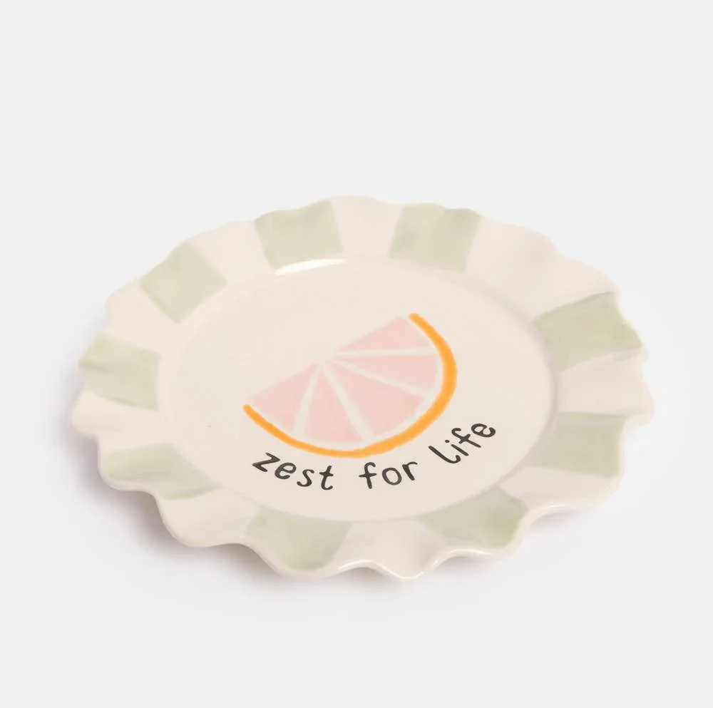 Caroline Gardner Grapefruit Zest For Life Ceramic Plate (21.5cm) - Image 2