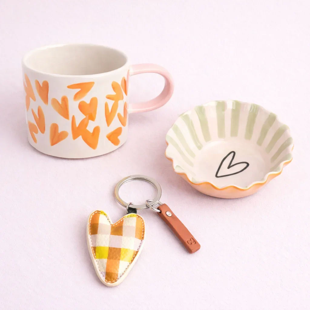 Caroline Gardner Heart and Check Trio Gift Set