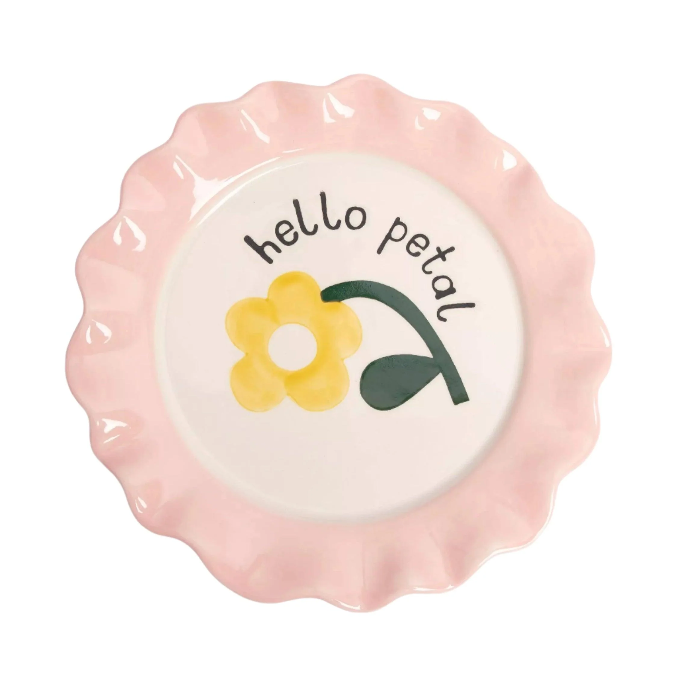 Caroline Gardner Hello Petal Yellow Flower Plate (21.5cm)