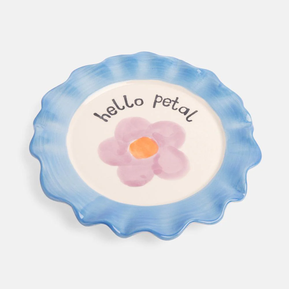 Caroline Gardner Light Blue Daisy Ceramic Plate (21.5cm) - Image 4