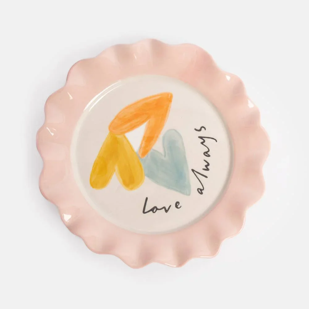 Caroline Gardner Love Always Overlapping Hearts Plate (21.5cm)
