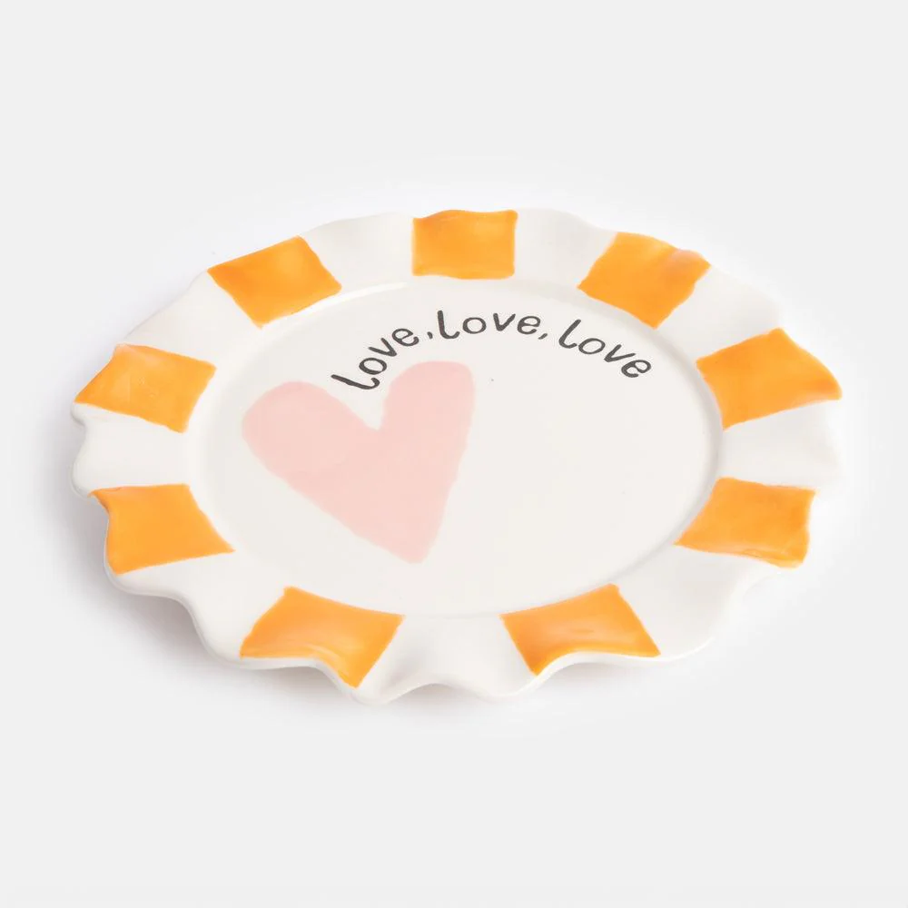Caroline Gardner Love Heart Ceramic Plate (21.5cm) - Image 2