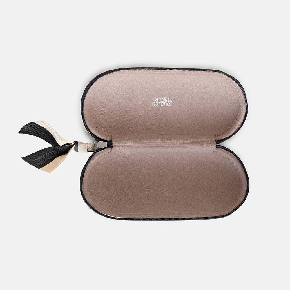Caroline Gardner Multi Flower Charcoal Zip Glasses Case - Image 2