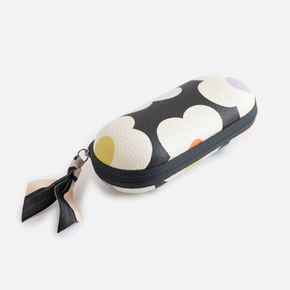 Caroline Gardner Multi Flower Charcoal Zip Glasses Case - Image 3