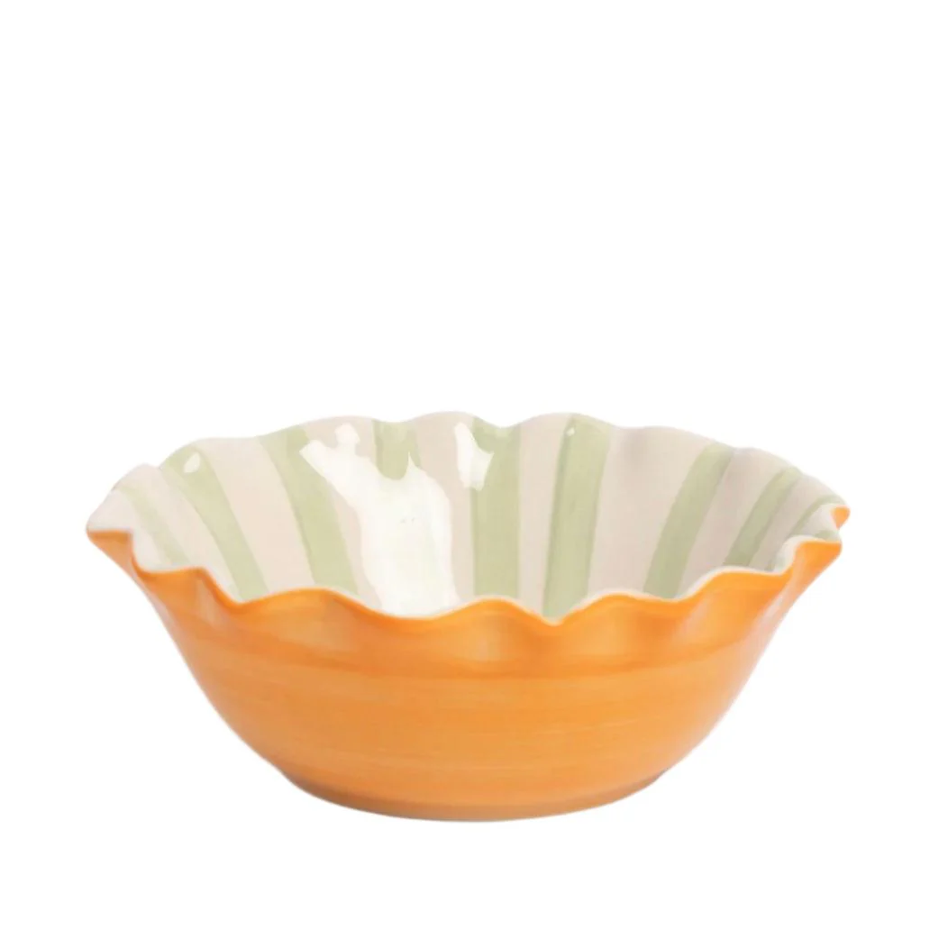 Caroline Gardner Pale Blue Outline Heart Frilly Bowl (16cm) - Image 2