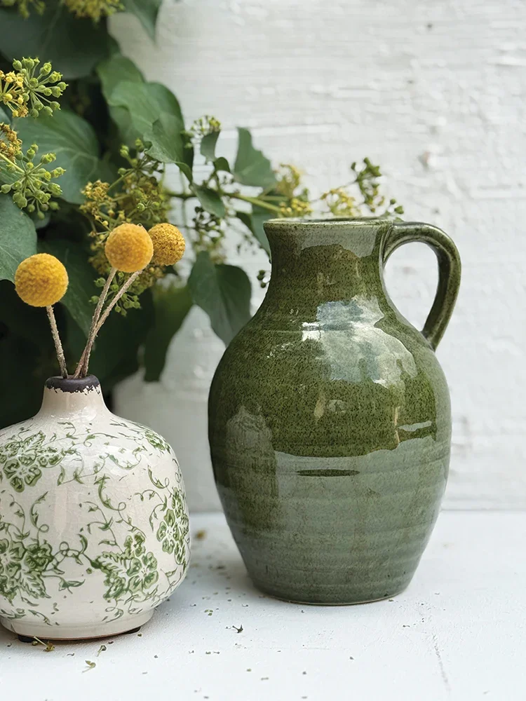 Casa Verde Country Glass Jug Green - Large (13x19cm)