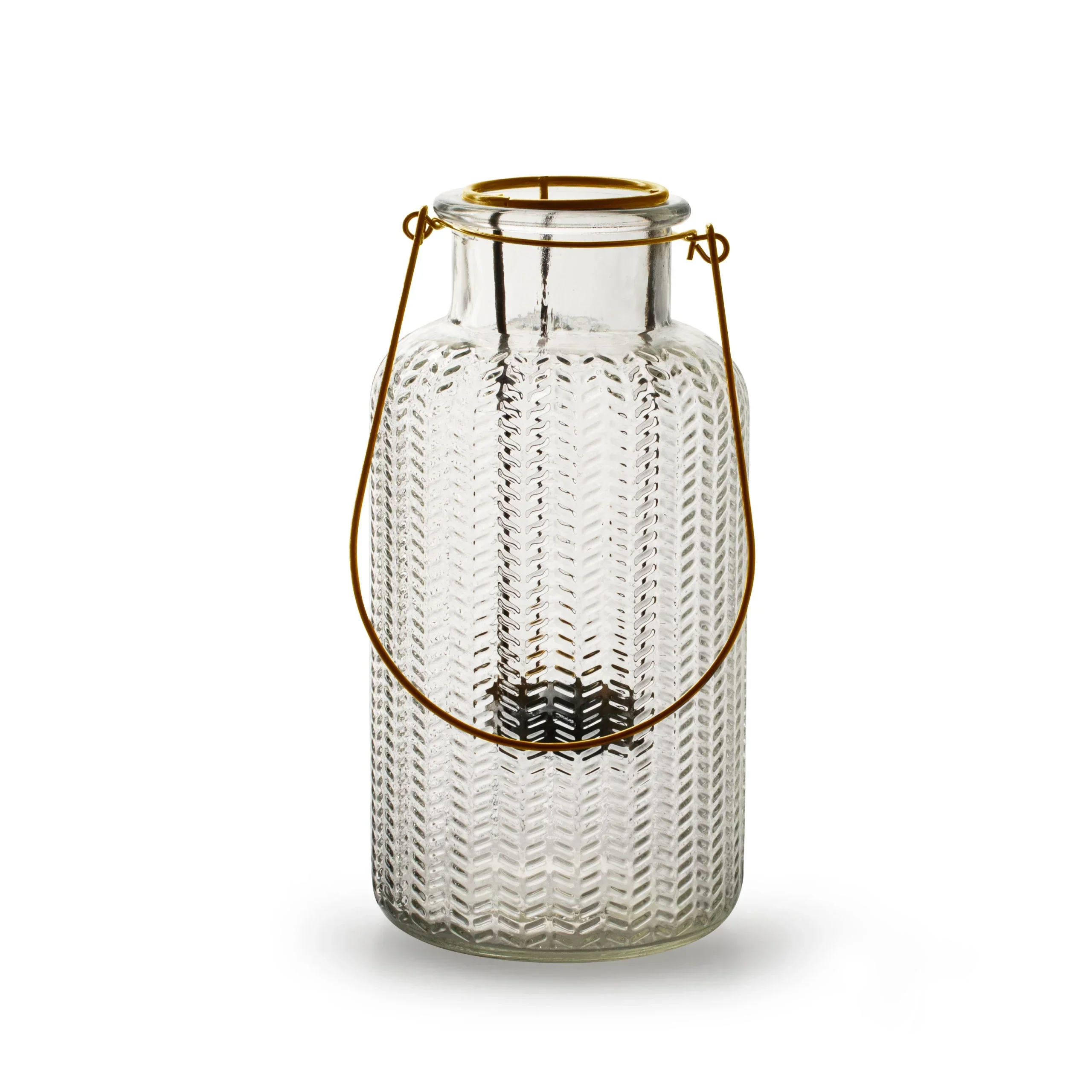 Casa Verde Georgio Textured Glassed Bottle Vase Tealight Hanger (10x20cm)