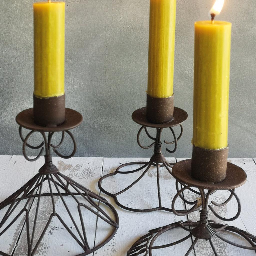 Casa Verde Wire Candlestick Muro Rust Large - Assorted