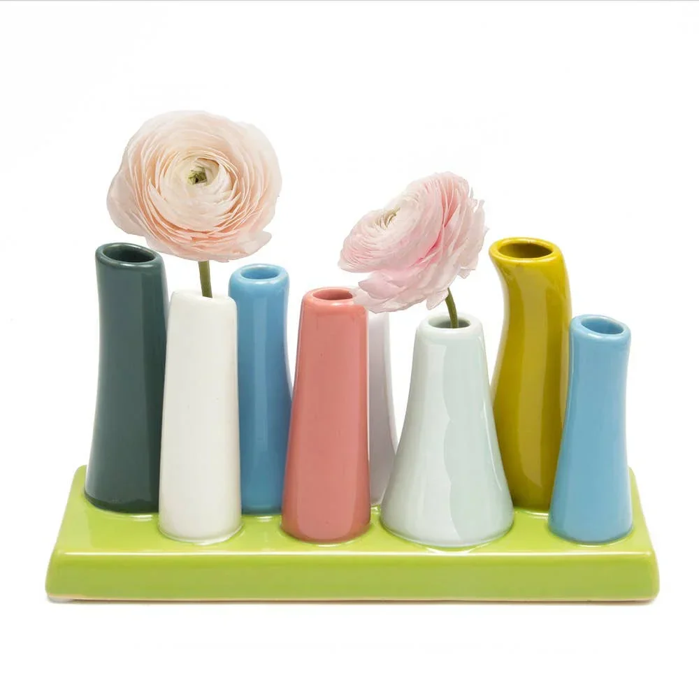 Chive - Pooley - Glazed Ceramic Single Stem Bud Vase - Red - Image 10