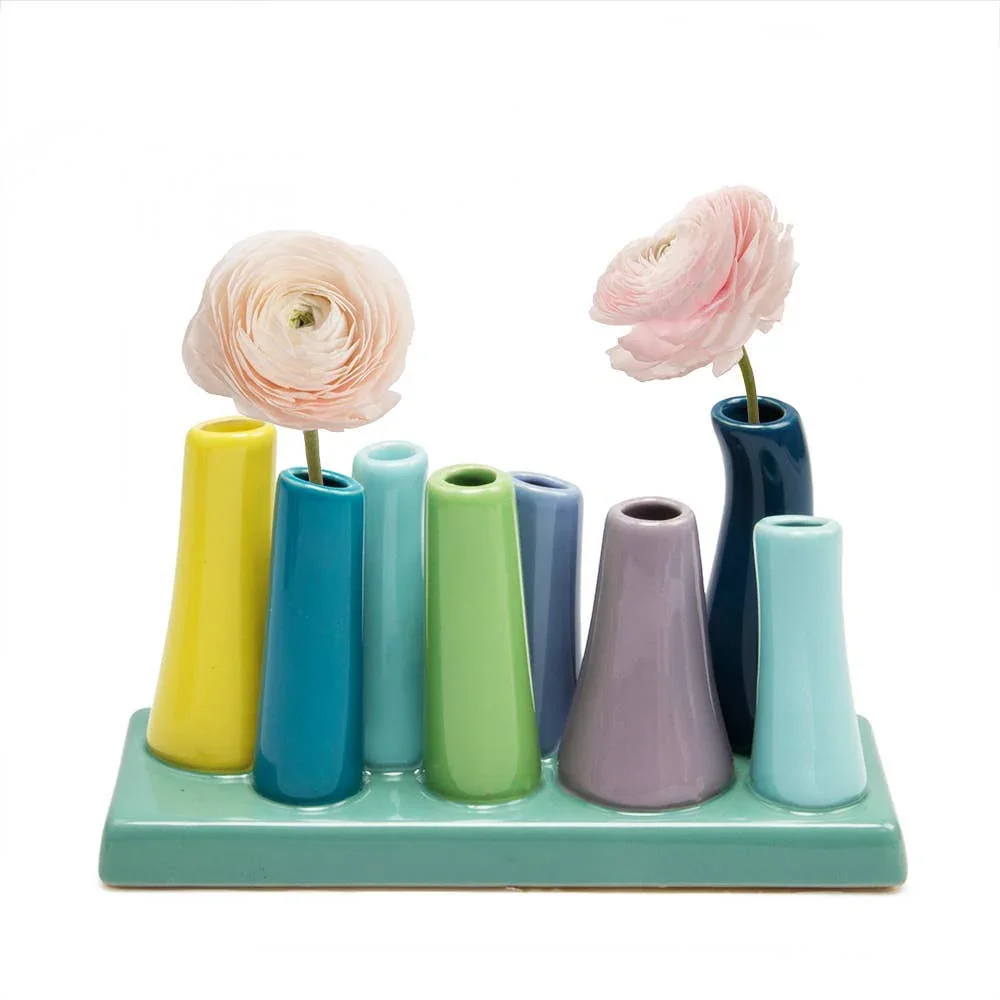 Chive - Pooley - Glazed Ceramic Single Stem Bud Vase - Red - Image 12