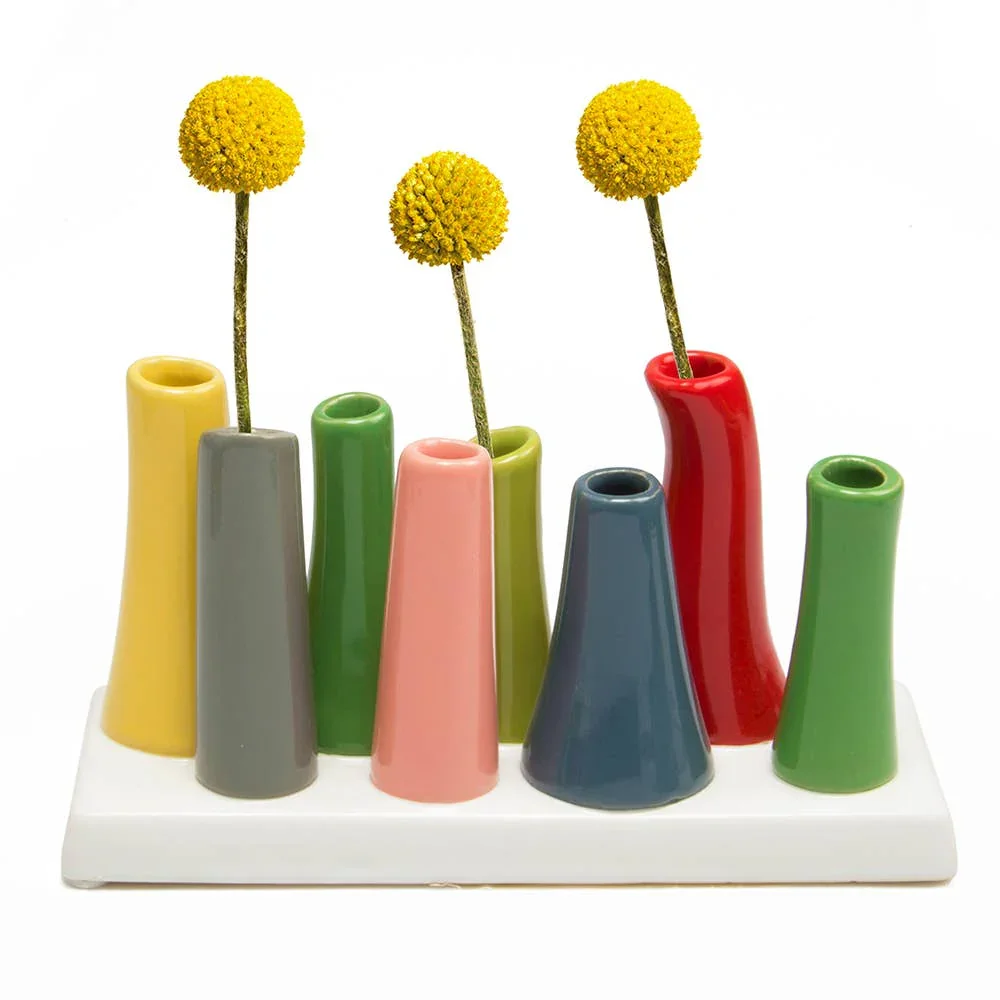 Chive - Pooley - Glazed Ceramic Single Stem Bud Vase - Red - Image 19