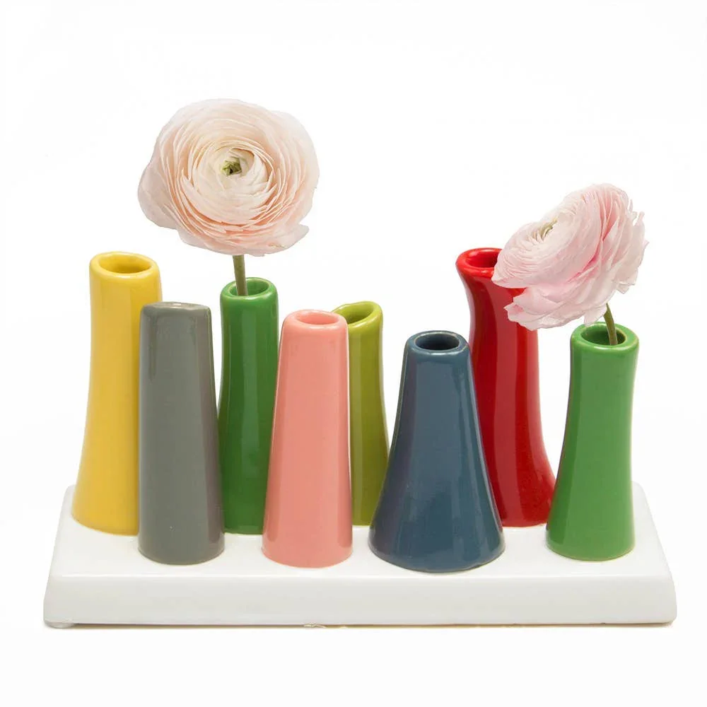 Chive - Pooley - Glazed Ceramic Single Stem Bud Vase - Red - Image 20