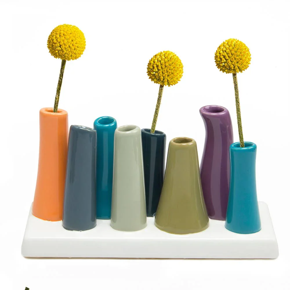 Chive - Pooley - Glazed Ceramic Single Stem Bud Vase - Red - Image 25