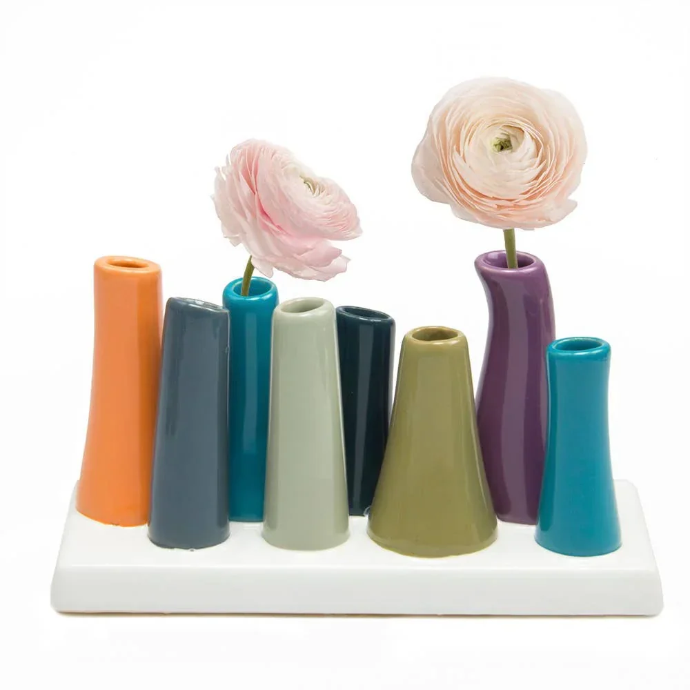 Chive - Pooley - Glazed Ceramic Single Stem Bud Vase - Red - Image 26
