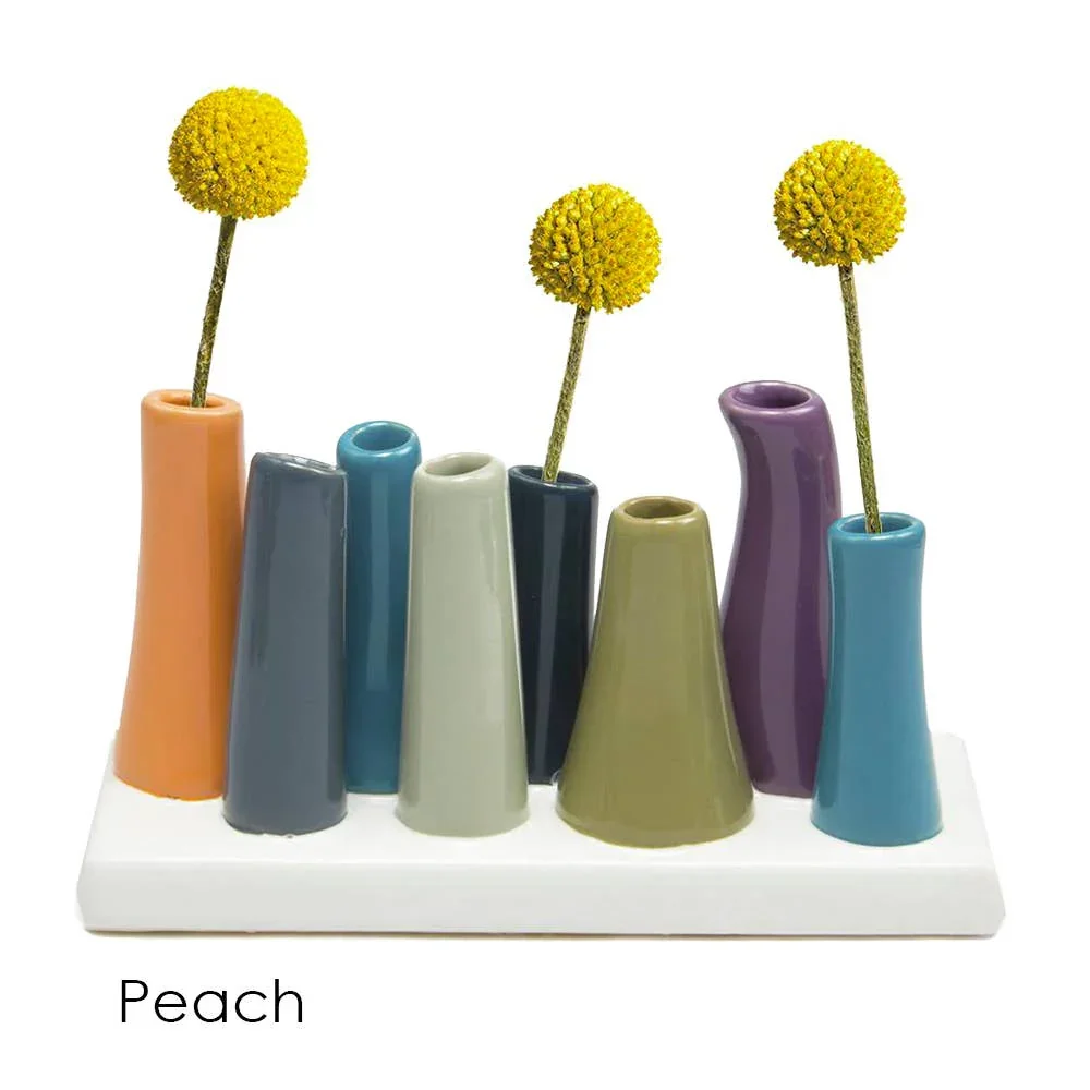 Chive - Pooley - Glazed Ceramic Single Stem Bud Vase - Red - Image 3