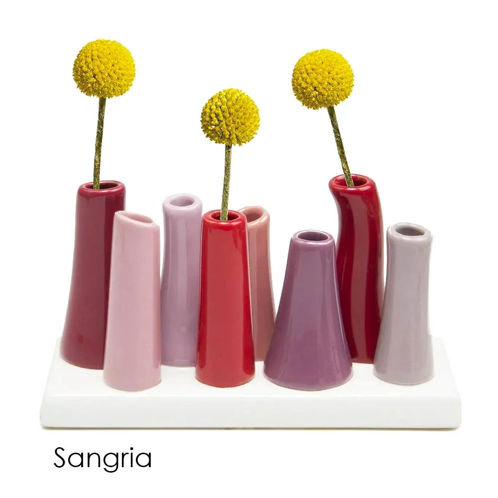 Chive - Pooley - Glazed Ceramic Single Stem Bud Vase - Red - Image 4
