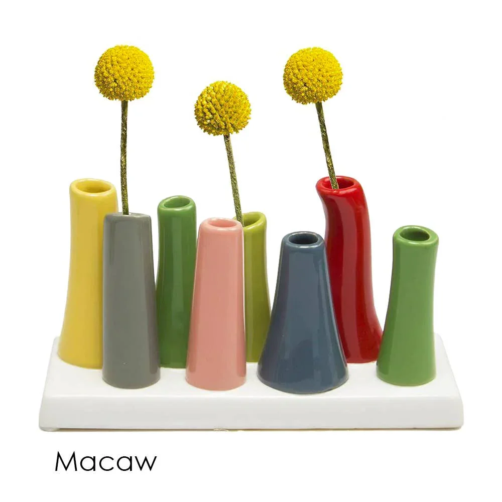 Chive - Pooley - Glazed Ceramic Single Stem Bud Vase - Red - Image 5