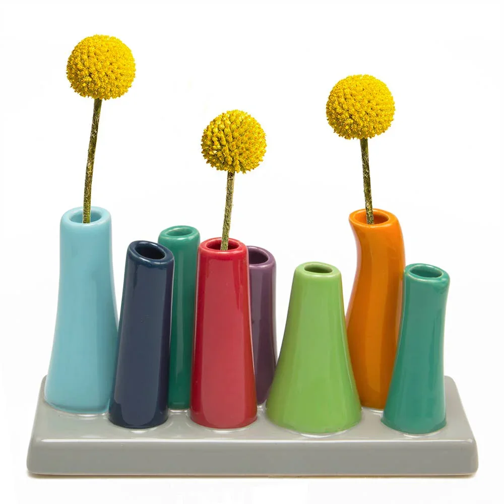 Chive - Pooley - Glazed Ceramic Single Stem Bud Vase - Red - Image 7