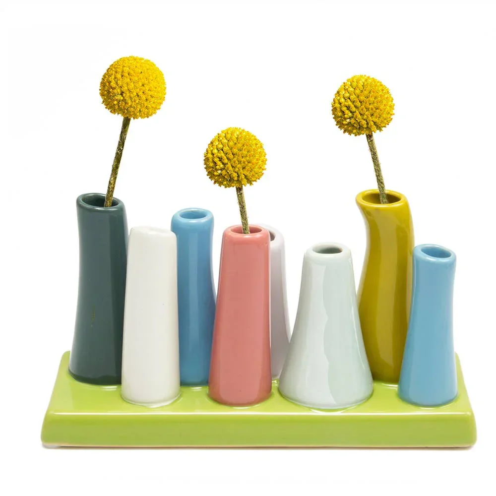 Chive - Pooley - Glazed Ceramic Single Stem Bud Vase - Red - Image 9