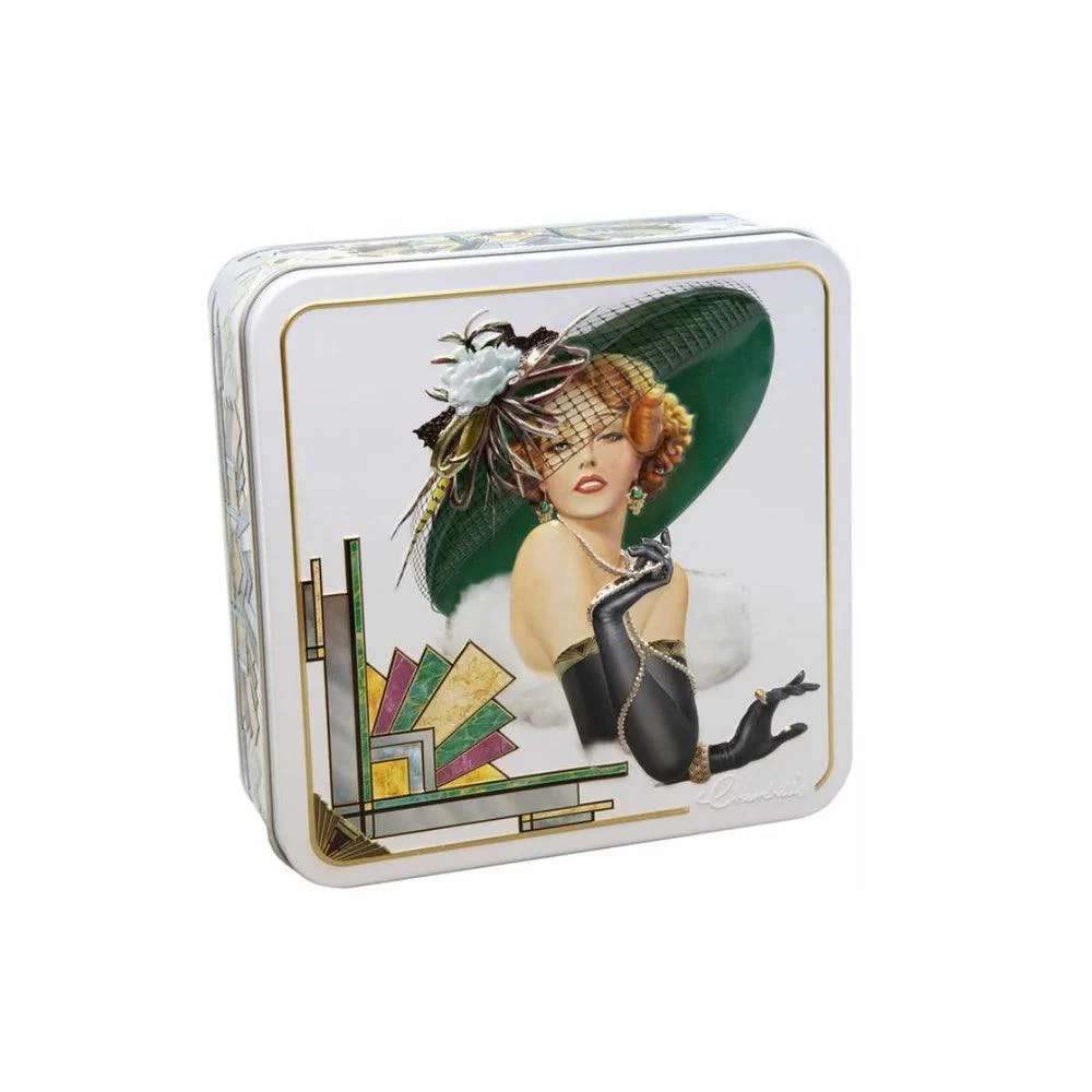 Churchill's Pearl Art Deco Tin Mini White Chocolate & Raspberry Biscuits (150g)