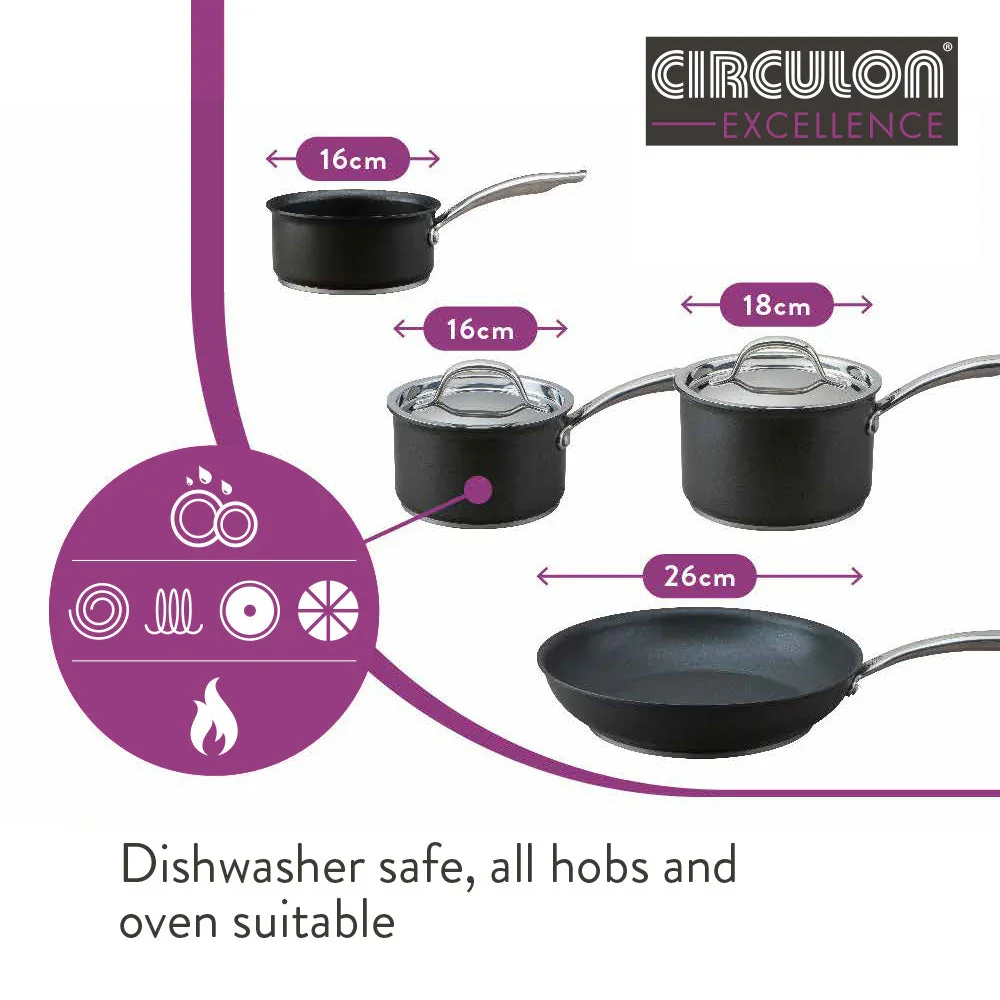 Circulon Excellence Aluminium Black Cookware Set (4 piece) - Image 7