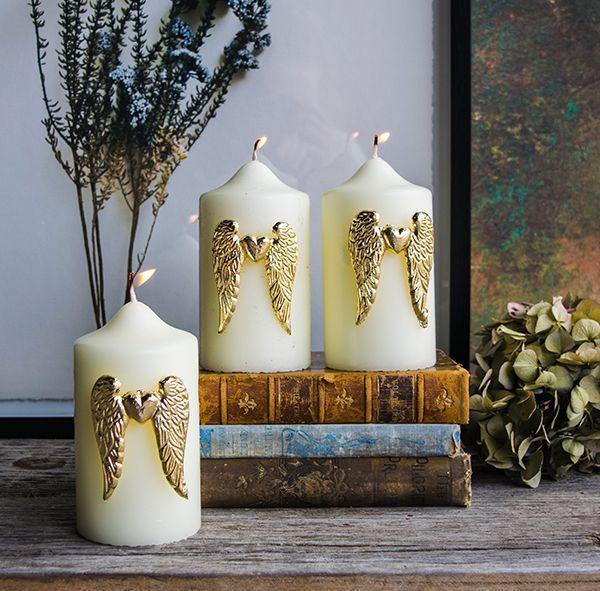 Culinary Concepts Wing Candle Pin With Heart - Set of 3 - Gold Finish - Image 2