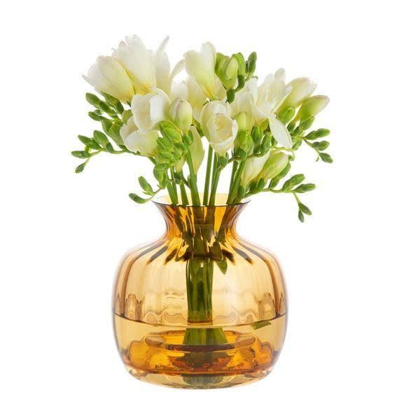 Dartington Cushion Small Amber Vase H 13cm