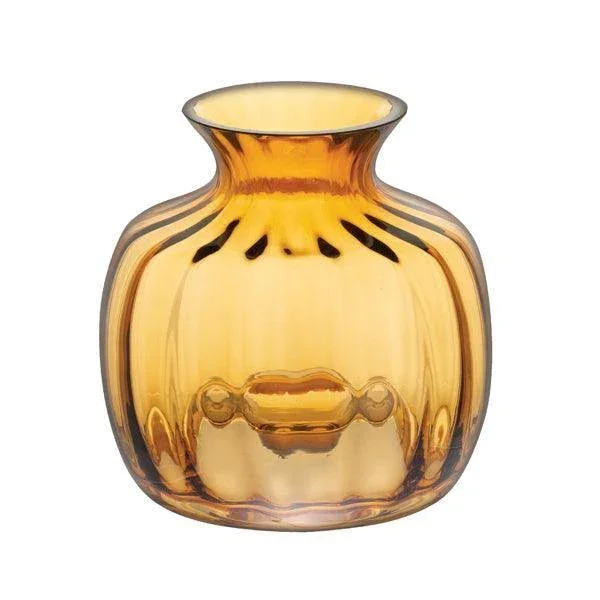 Dartington Cushion Small Amber Vase H 13cm - Image 3