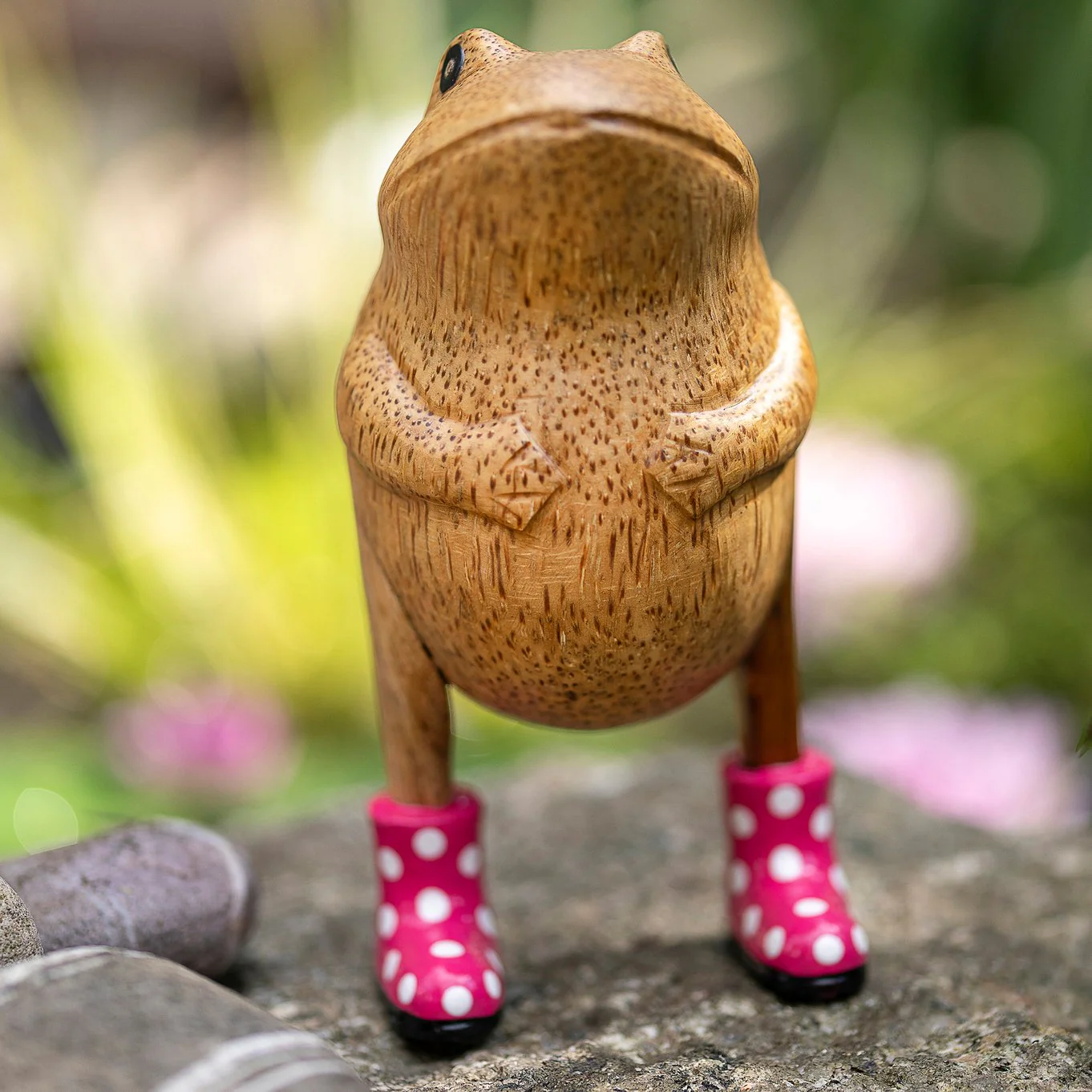 DCUK Jolly Frogs, Spotty Welly Boots Charming Handcrafted - Pink - Image 4