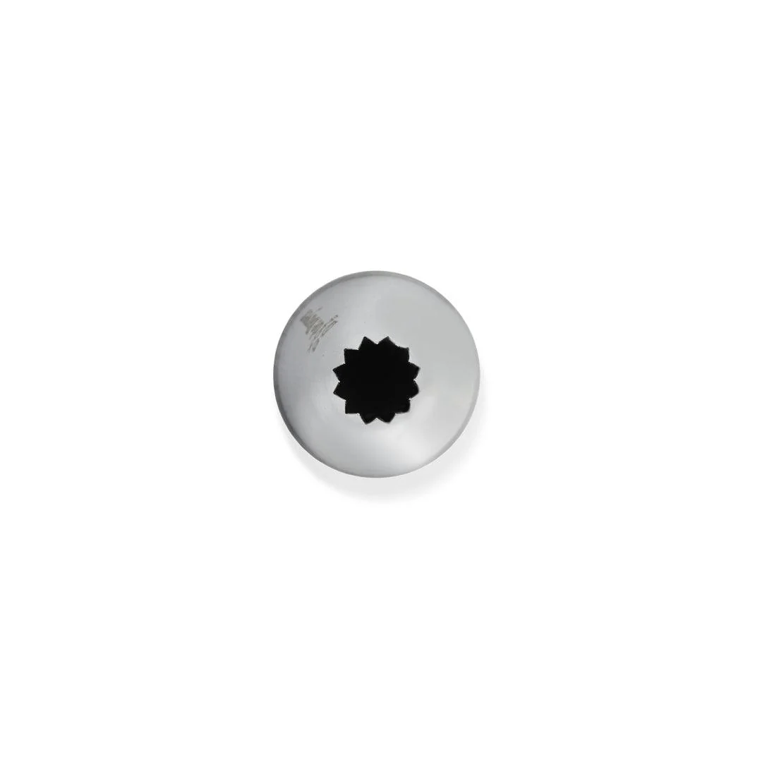 De Buyer Stainless Steel 8mm Petit Four Star Nozzle - 12 Teeth - Image 2